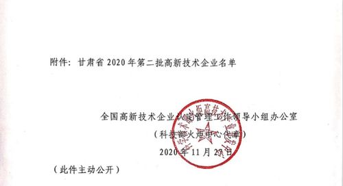 甘肅揚帆起航企業管理咨詢順利通過2020年度高新技術企業備案